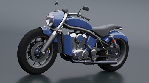 blue Bobber Motorcycle preview image